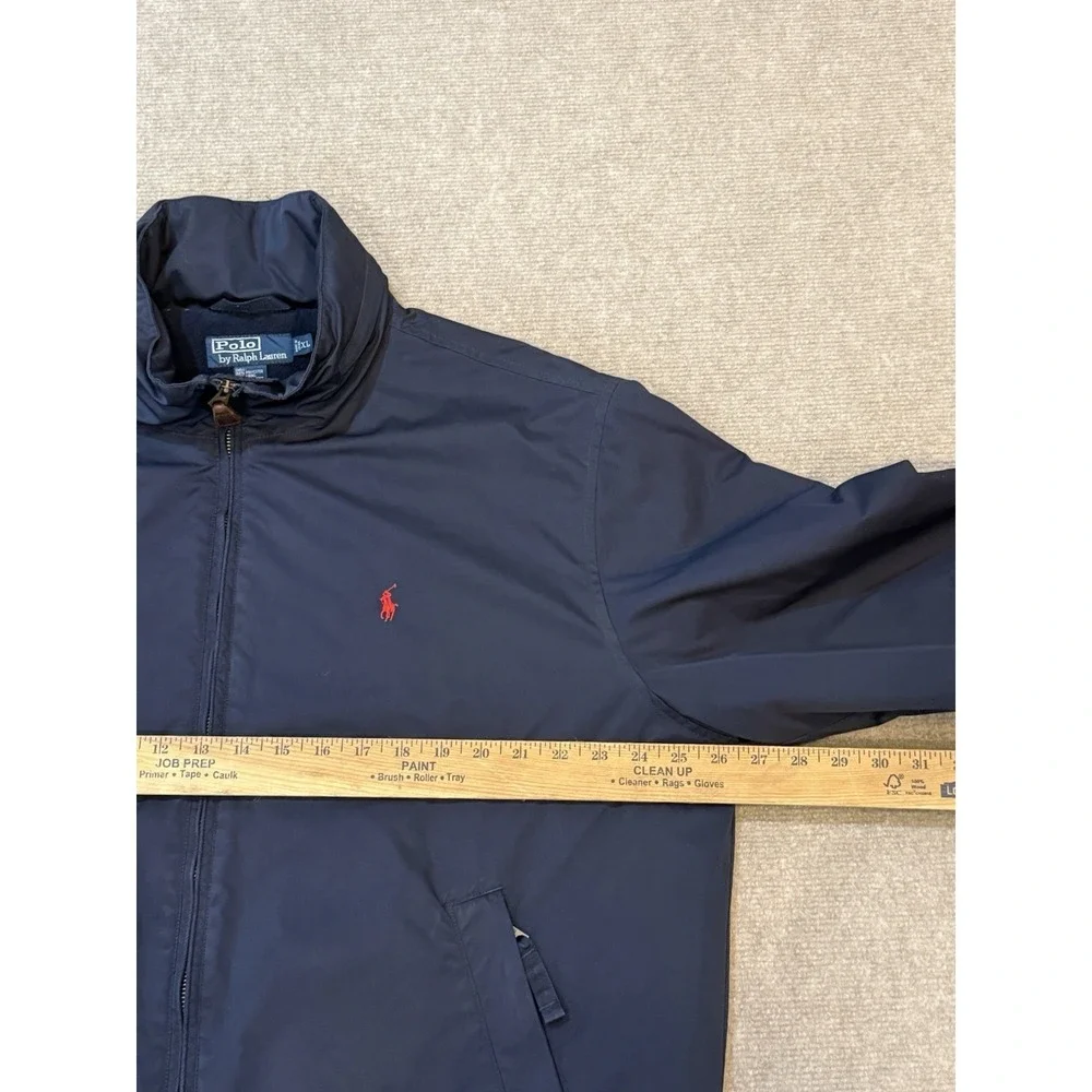 Polo Ralph Lauren VTG Windbreaker Jacket Mens XL Navy Fleece Lined Hooded 90s